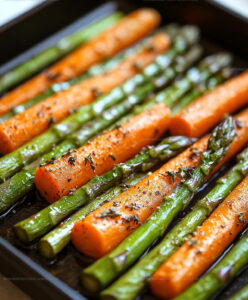 Garlic Herb Roasted Asparagus Carrots Recipe