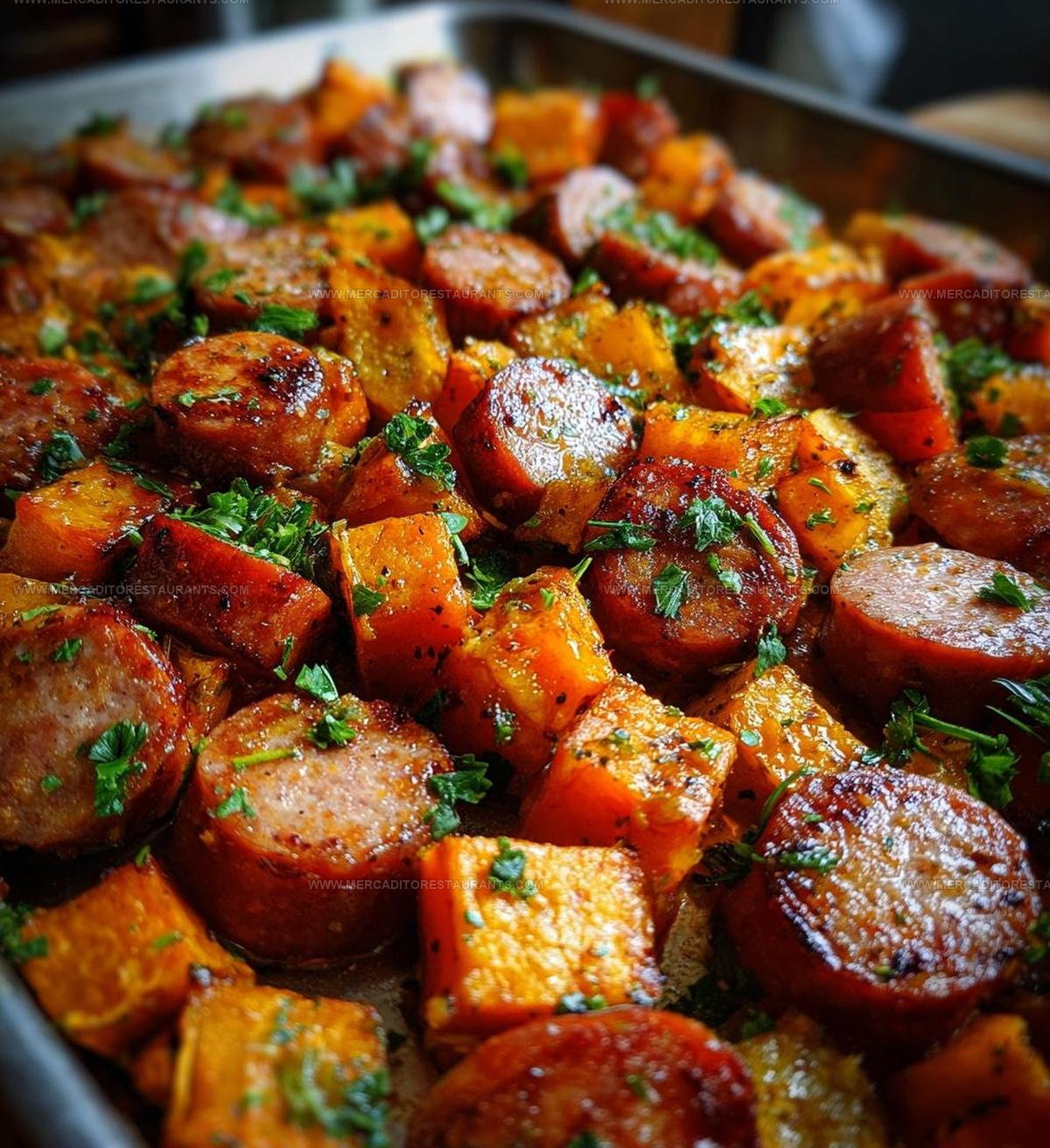 SheetPan Honey Garlic Sausage SweetPotatoes Recipe