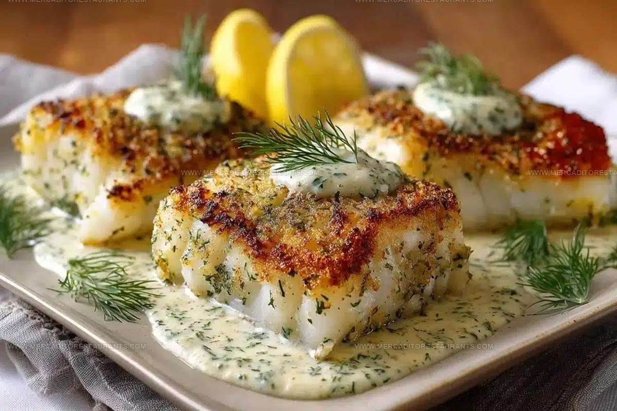 Creamy Sauce Baked Cod Lemon Dill Recipe
