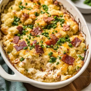 Indulgent Cheesy Loaded Cauliflower Casserole Recipe