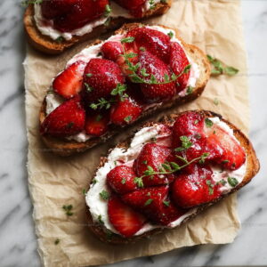 Brunch Style Roasted Strawberry Ricotta Toast Recipe