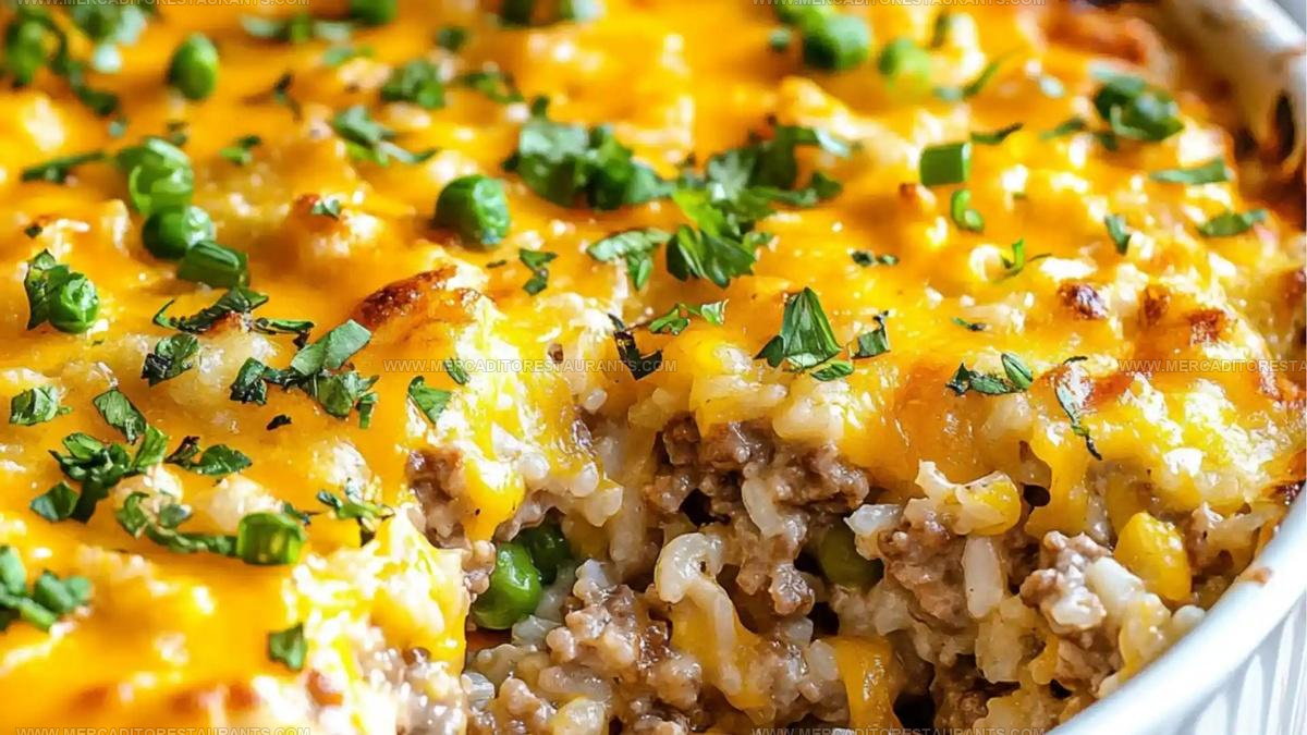 Family-Style Cheesy Hamburger Rice Casserole Recipe