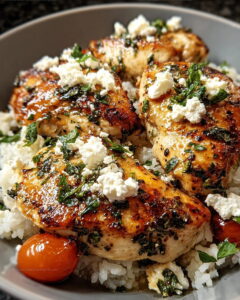 Baked Chicken with Crispy Feta and Vinaigrette Recipe