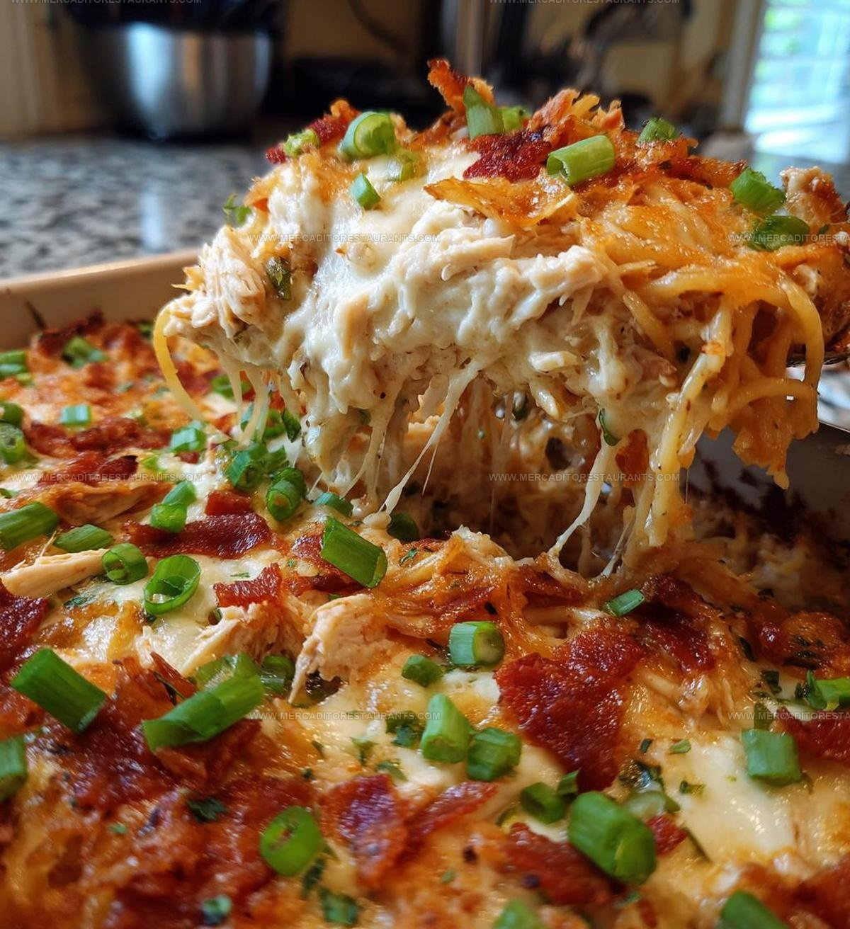 Cheesy Crack Chicken Spaghetti Bake Recipe