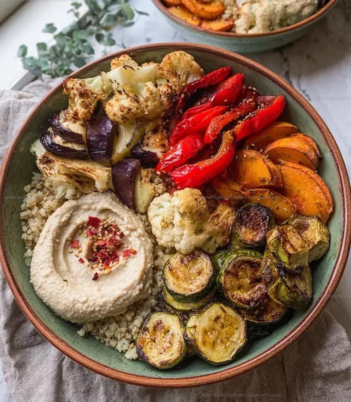 Roasted Veggie Grain Bowls With Hummus Recipe