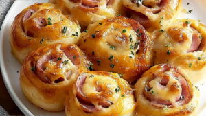 Honey-Mustard Glazed Ham Cheese Rolls Recipe