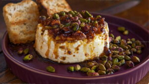 Appetizer Baked Ricotta Honey Pistachios Recipe