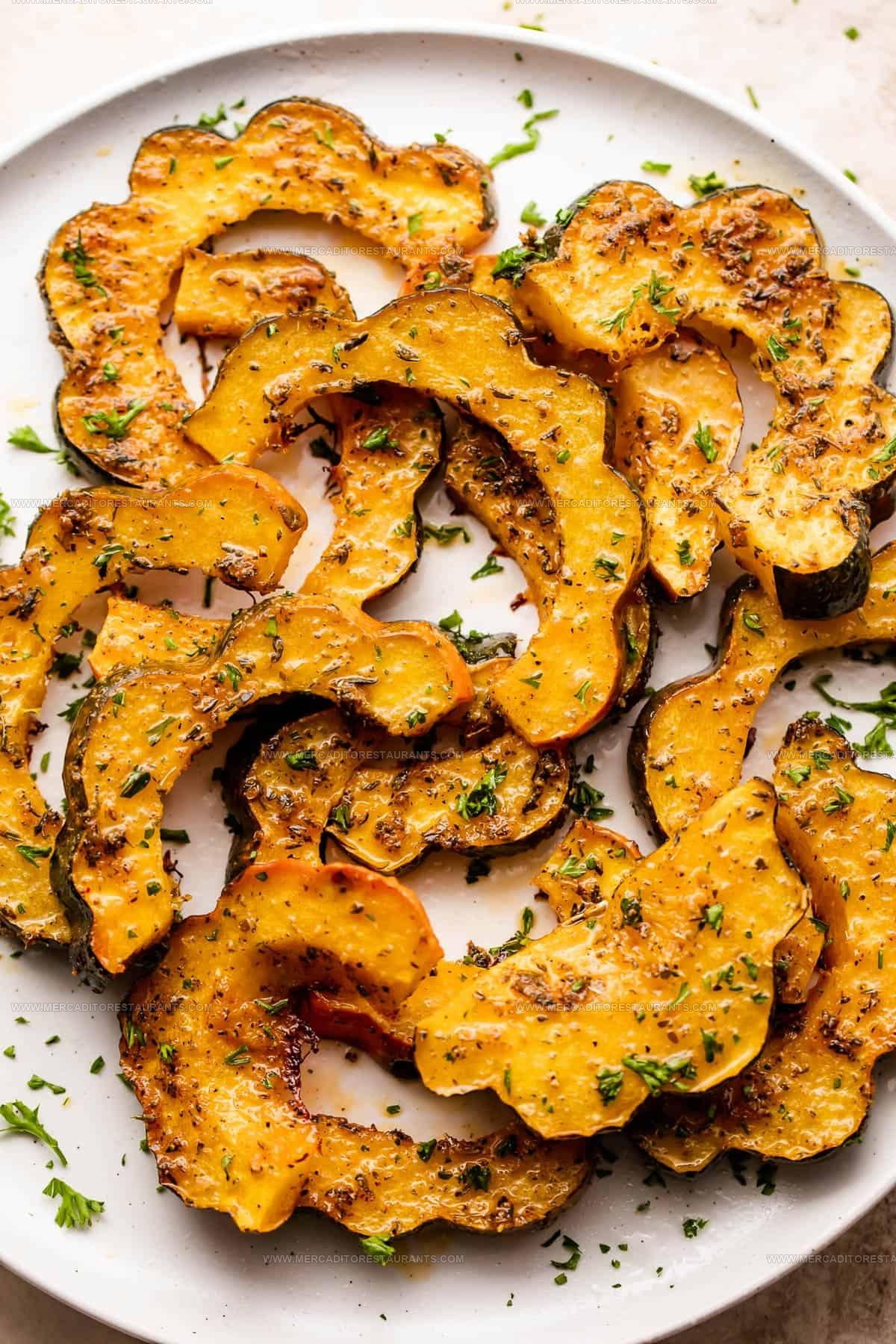 Caramelized Roasted Carnival Squash Slices Recipe