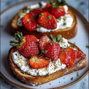 Spring Brunch Roasted Strawberry Ricotta Toast Recipe