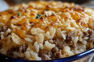 Savory French Onion Beef Rice Casserole Recipe