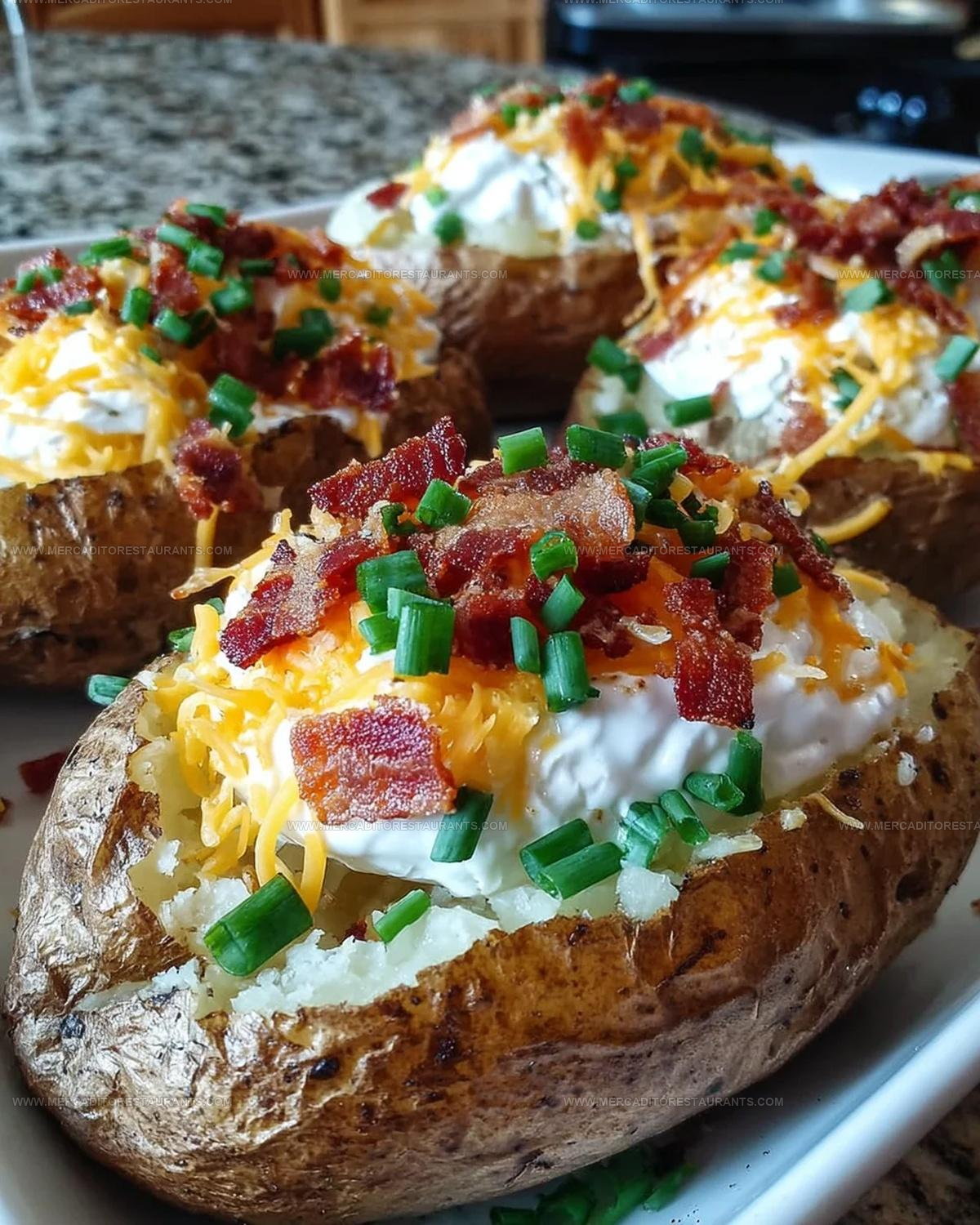 Loaded Baked Potatoes Bacon Cheddar Recipe