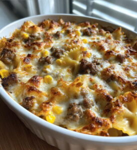 Creamy Ranch Beef And Sweet Corn Bowtie Casserole Recipe