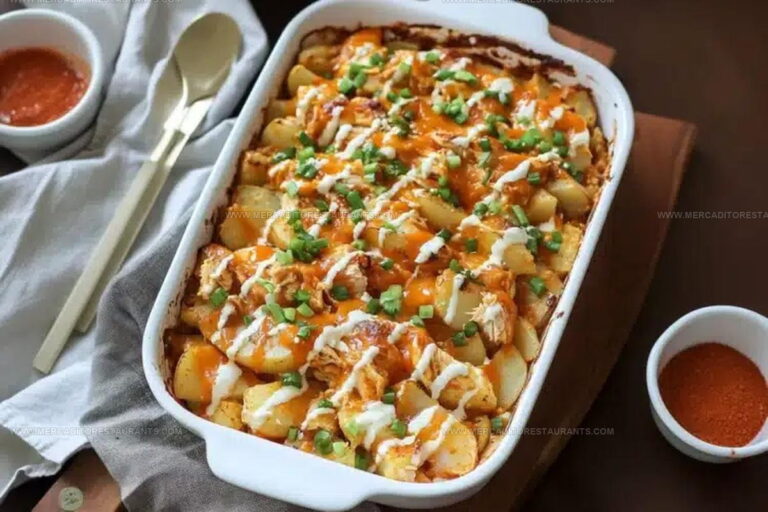 Cheesy Buffalo Chicken Potato Bake Recipe
