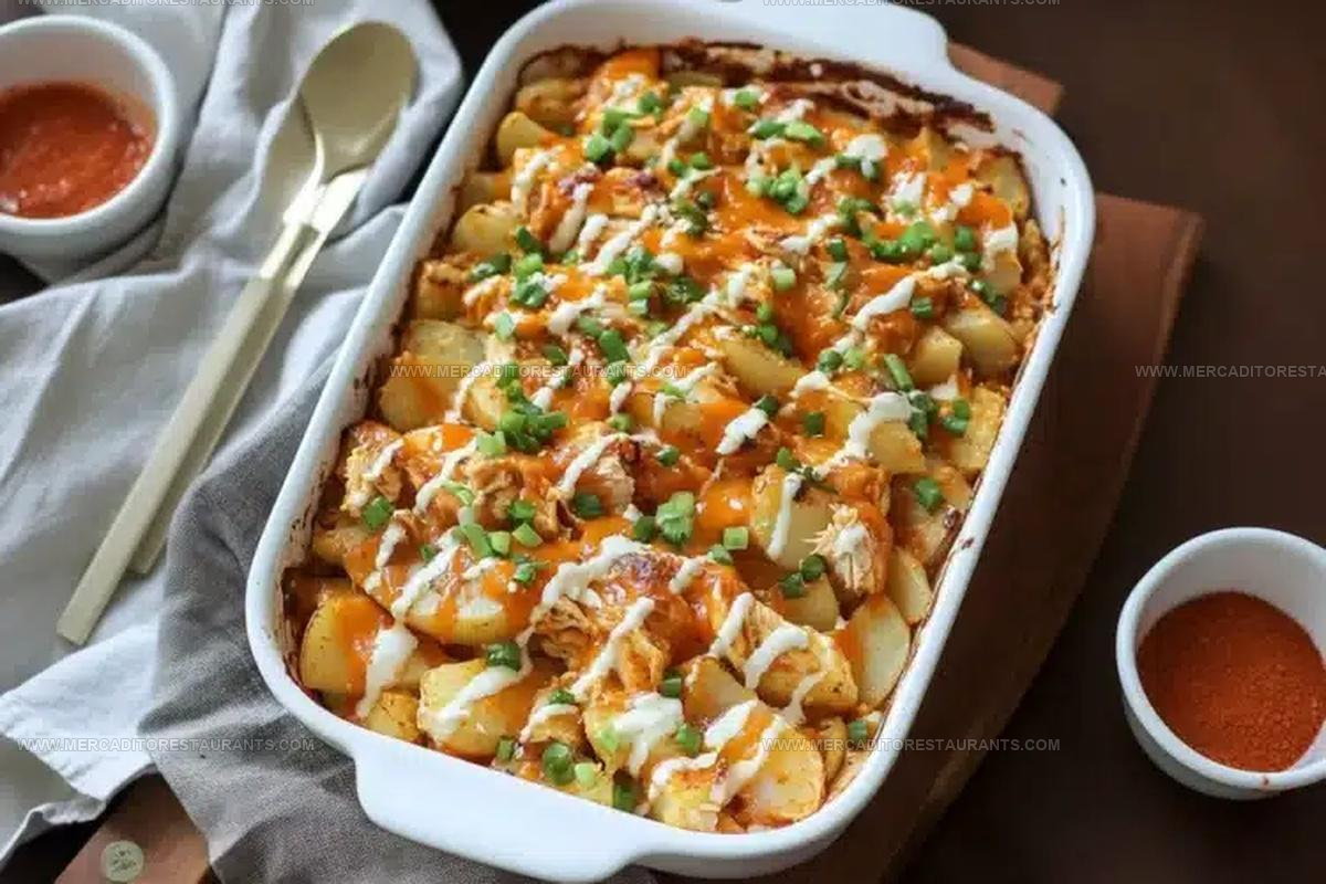 Cheesy Buffalo Chicken Potato Bake Recipe