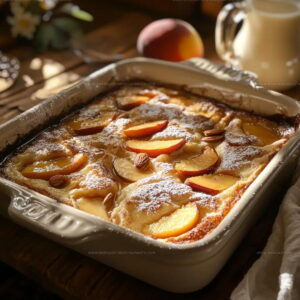 Baked Peach Almond Pancakes Recipe