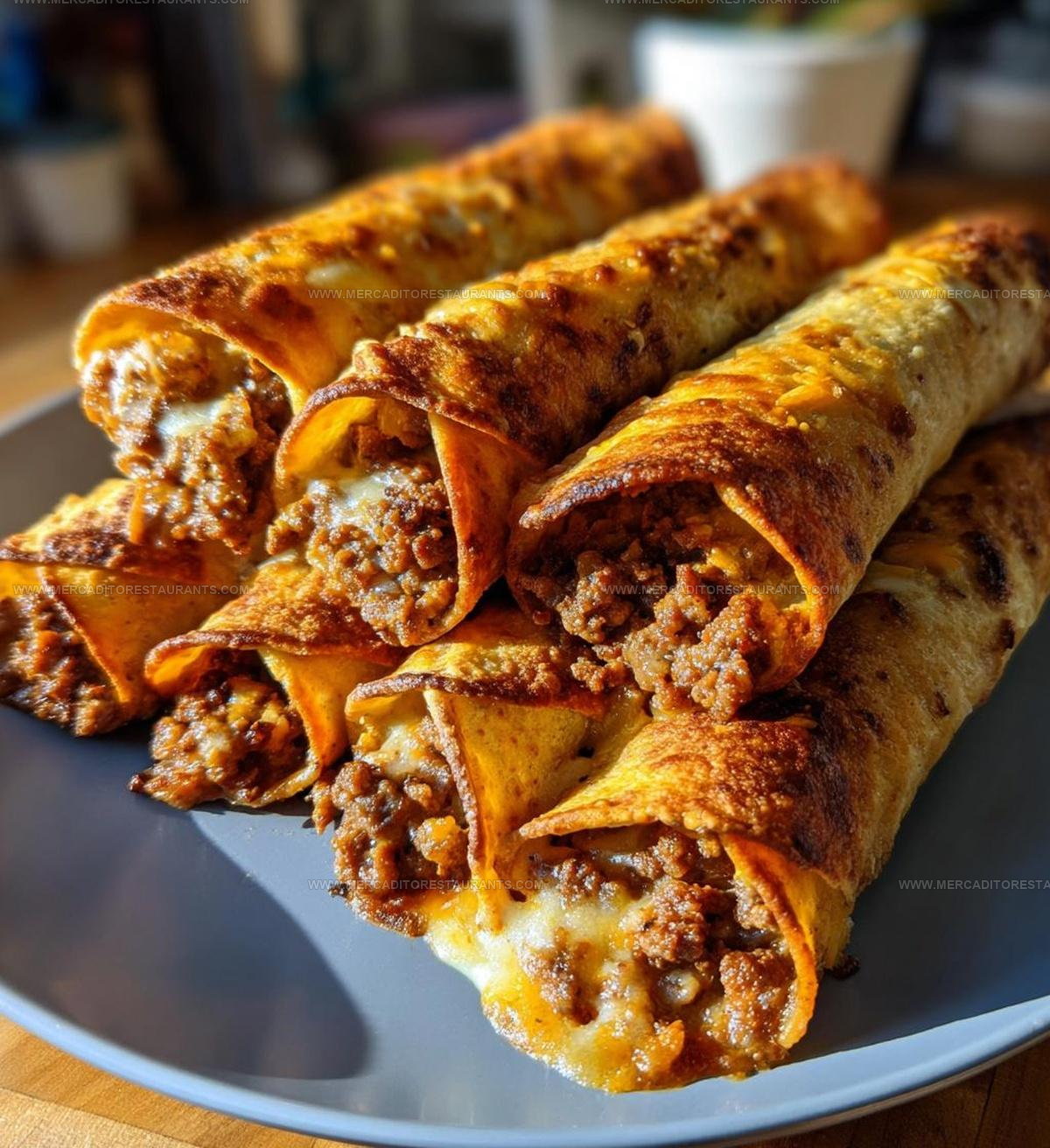Baked Beef Flautas With Queso Dip Recipe