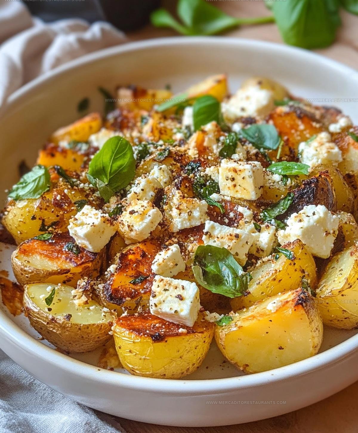 Mediterranean Style Baked Feta Potatoes Recipe