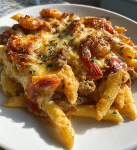 Louisiana Shrimp And Sausage Pasta Bake Recipe