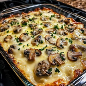 Cheesy Mushroom Mozzarella Oven Bake Recipe