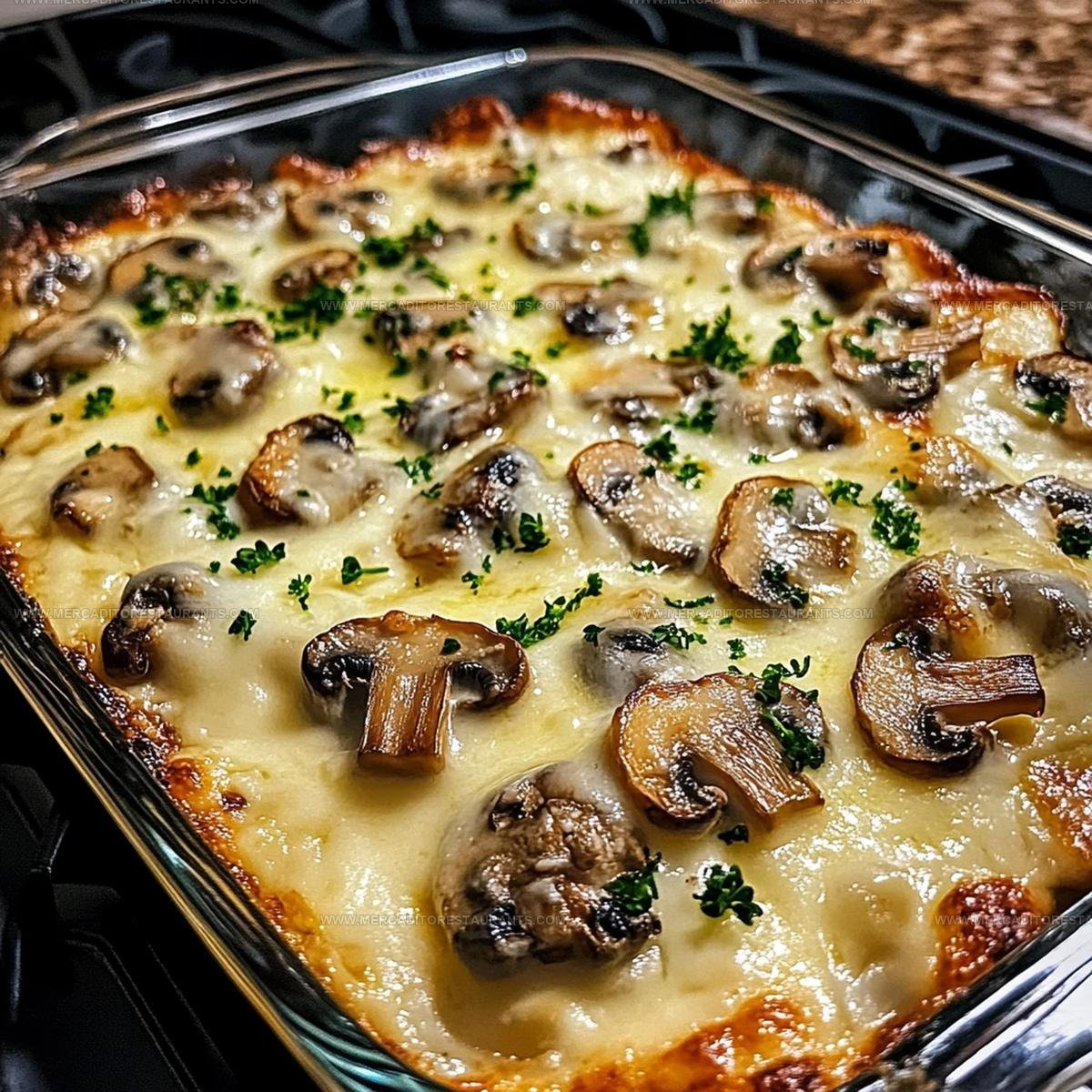 Cheesy Mushroom Mozzarella Oven Bake Recipe
