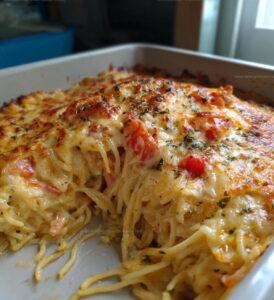 Gooey Baked Cream Cheese Spaghetti Recipe