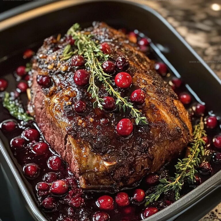 Cranberry Balsamic Ribeye Roast Recipe