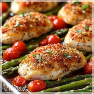 Weeknight Parmesan Crusted Chicken Sheet Pan Dinner Recipe