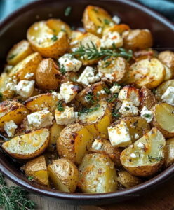 Roasted Potatoes Baked Feta Garlic Recipe