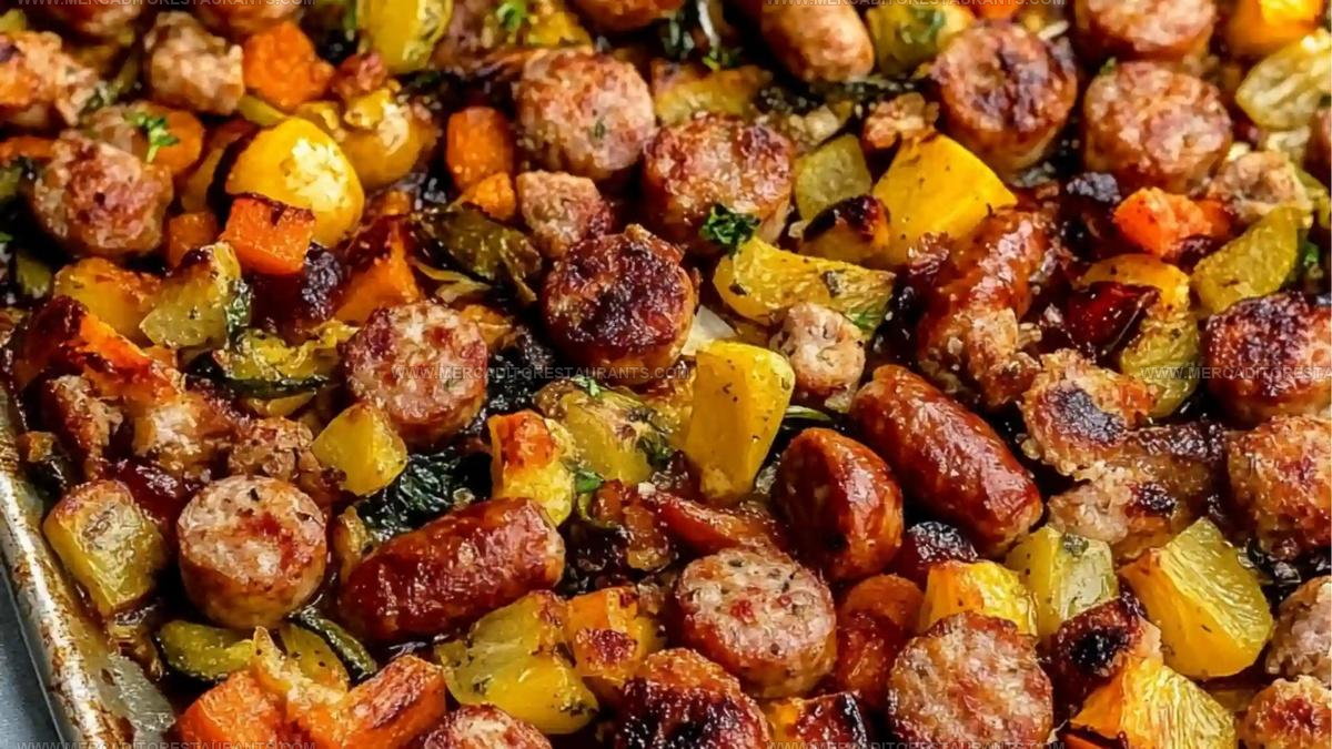 Harvest Sheet Pan Chicken Sausage and Vegetables Recipe
