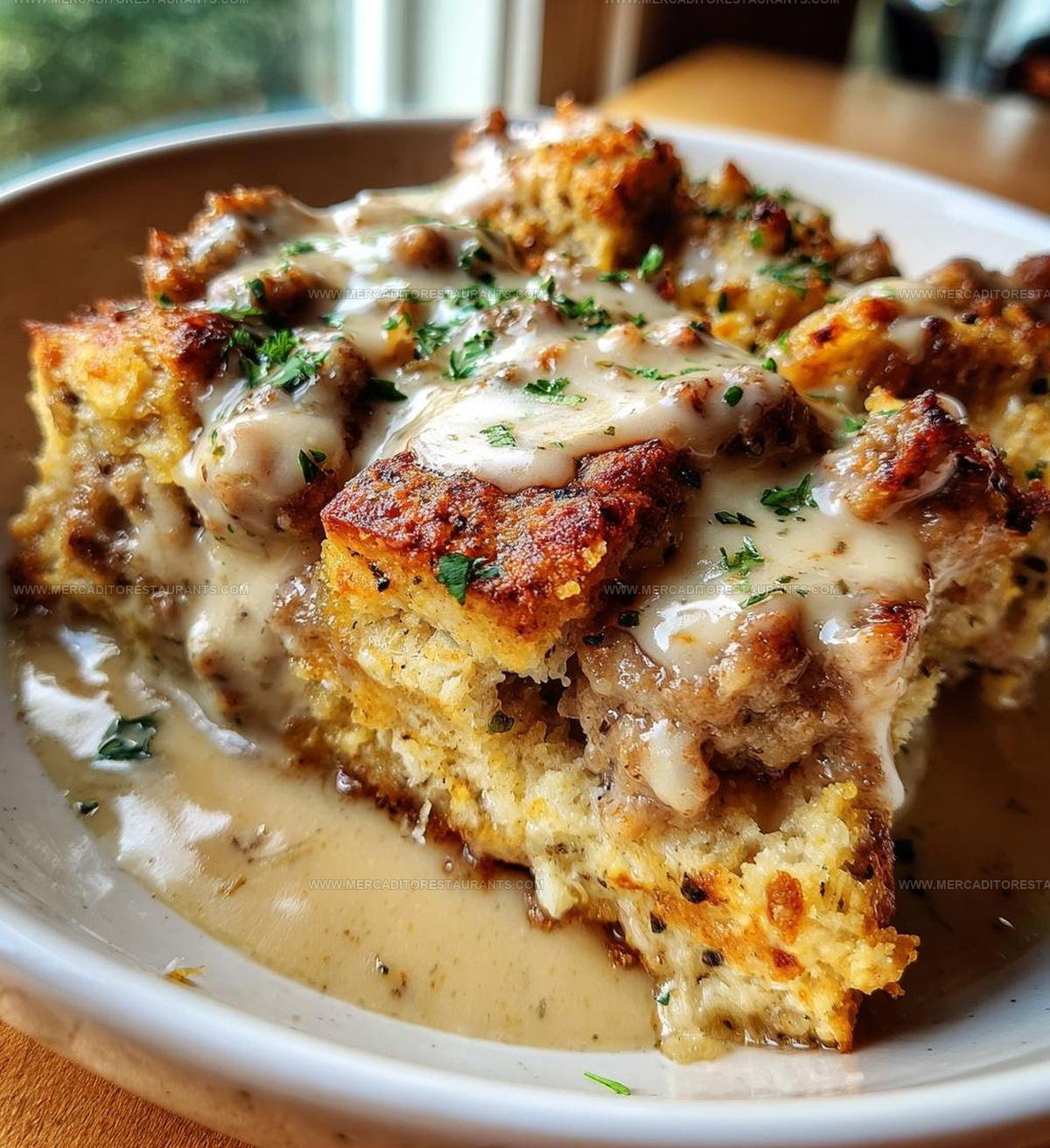 Sausage Loaded Biscuit Gravy Bake Recipe
