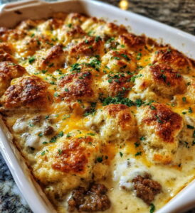 Hearty Biscuits Gravy Casserole Recipe