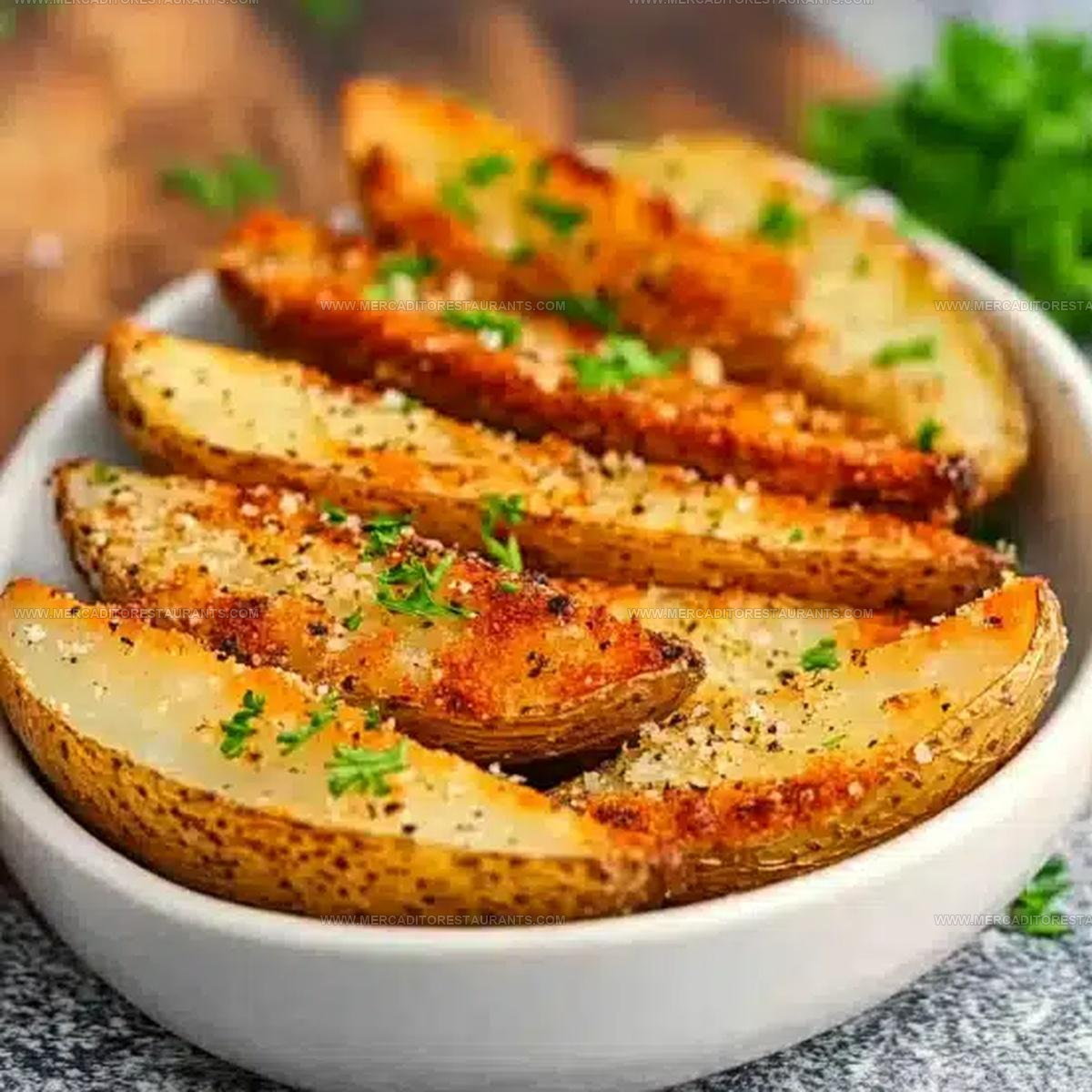 Extra Crispy Baked Garlic Parmesan Potato Wedges Recipe