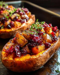 Fall Flavor Cranberry Apple Sweet Potato Bake Recipe
