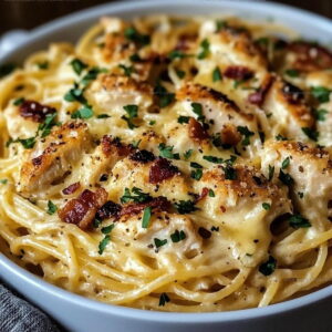 Cheesy Monterey Chicken Spaghetti Casserole Recipe