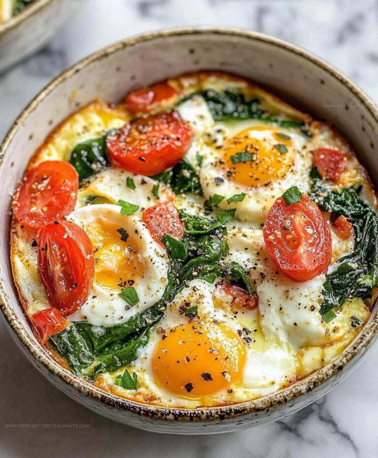 Baked Feta Eggs Spinach Tomatoes Recipe
