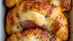 Golden Ham Cheese Crescent Croissants Recipe