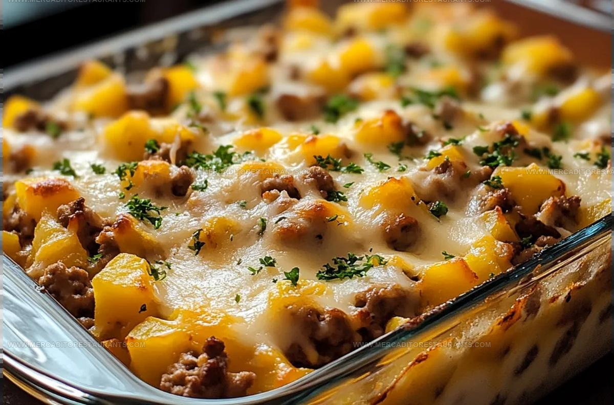 Cheesy Hamburger Potato Casserole Recipe