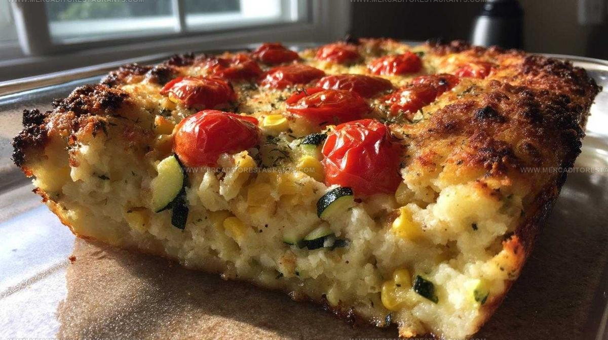Zucchini Corn Tomato Bake with Parmesan Crust Recipe