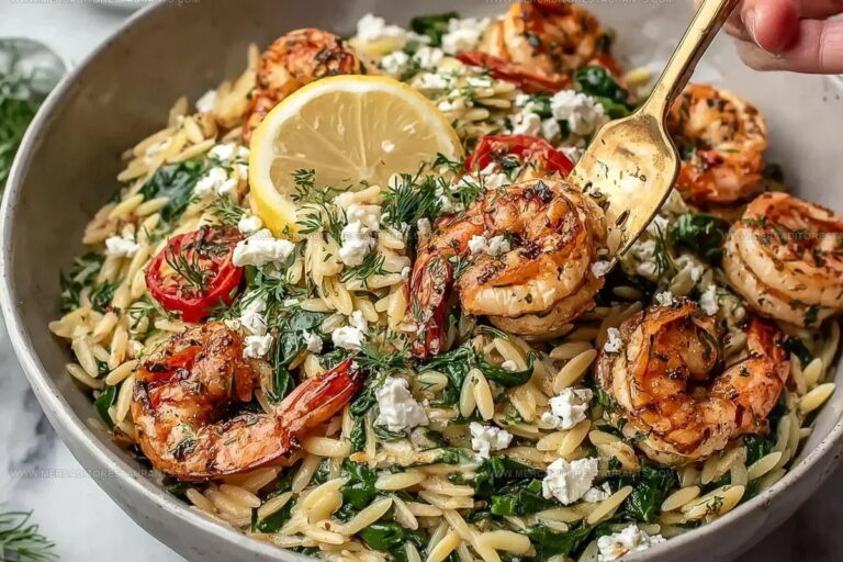 Lemon Feta Orzo Roasted Shrimp Recipe