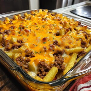 Diner-Style Cheeseburger Fry Casserole Recipe