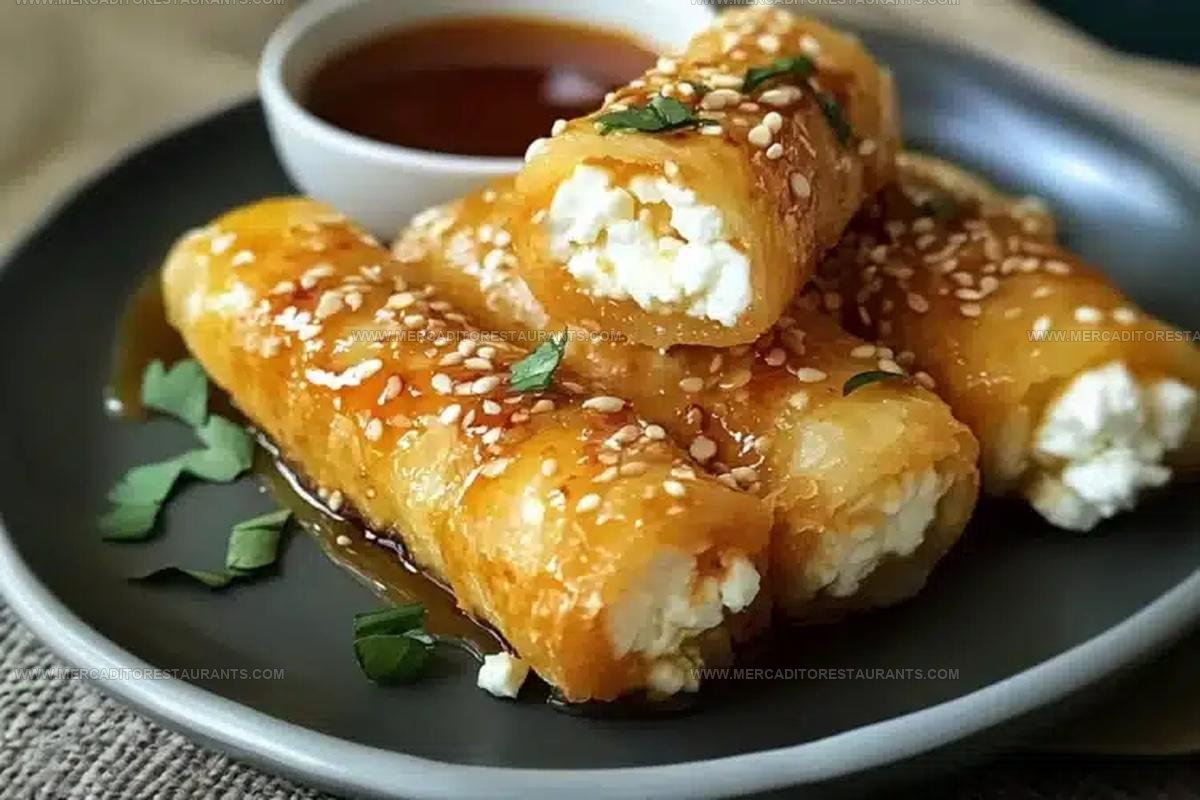 Crunchy Oven-Fried Feta Rolls with Chili Honey Recipe