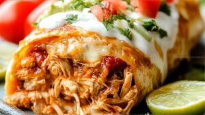 Enchilada-Smothered Chicken Burritos Recipe