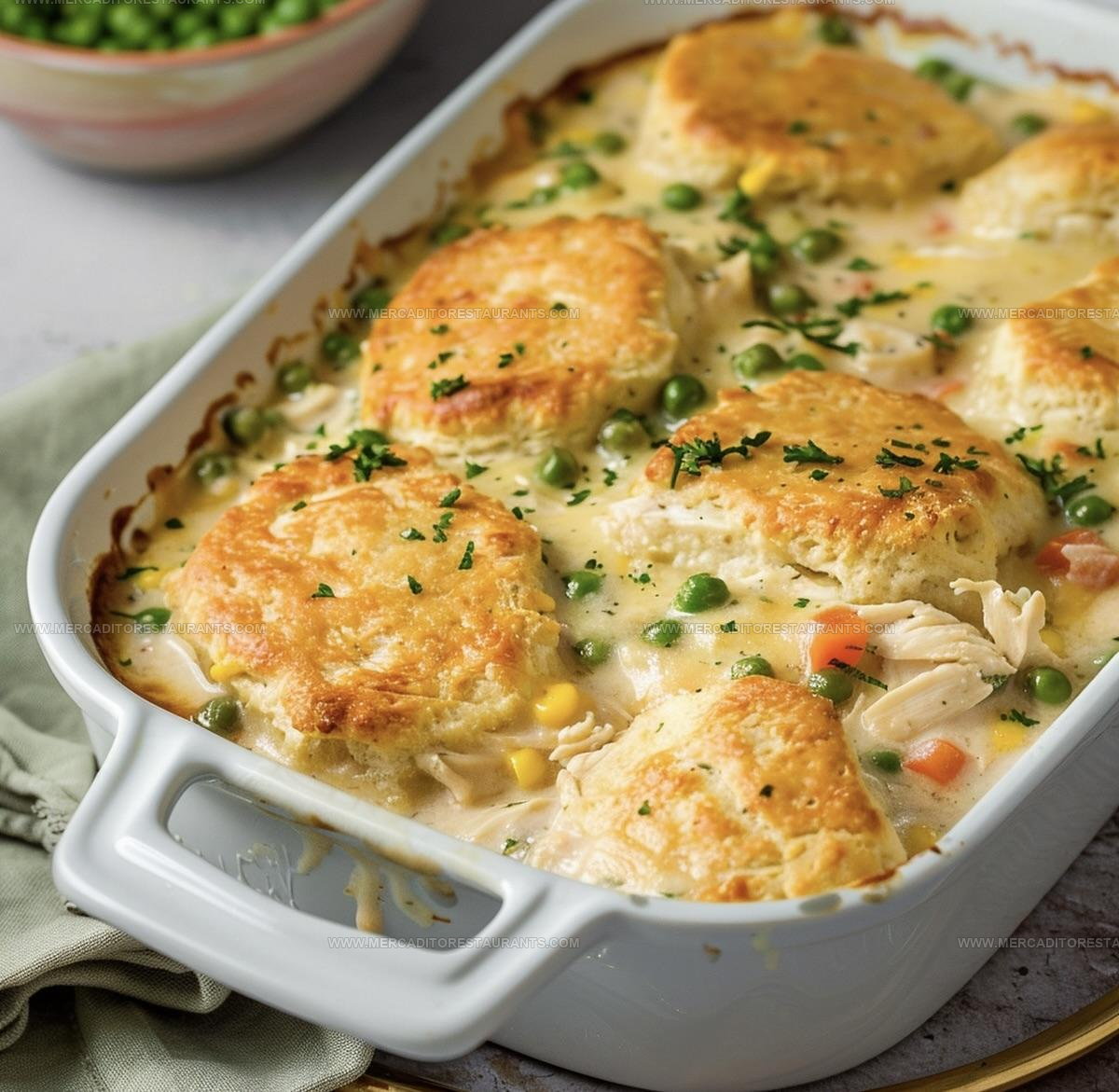 Creamed Chicken and Biscuits Casserole Recipe