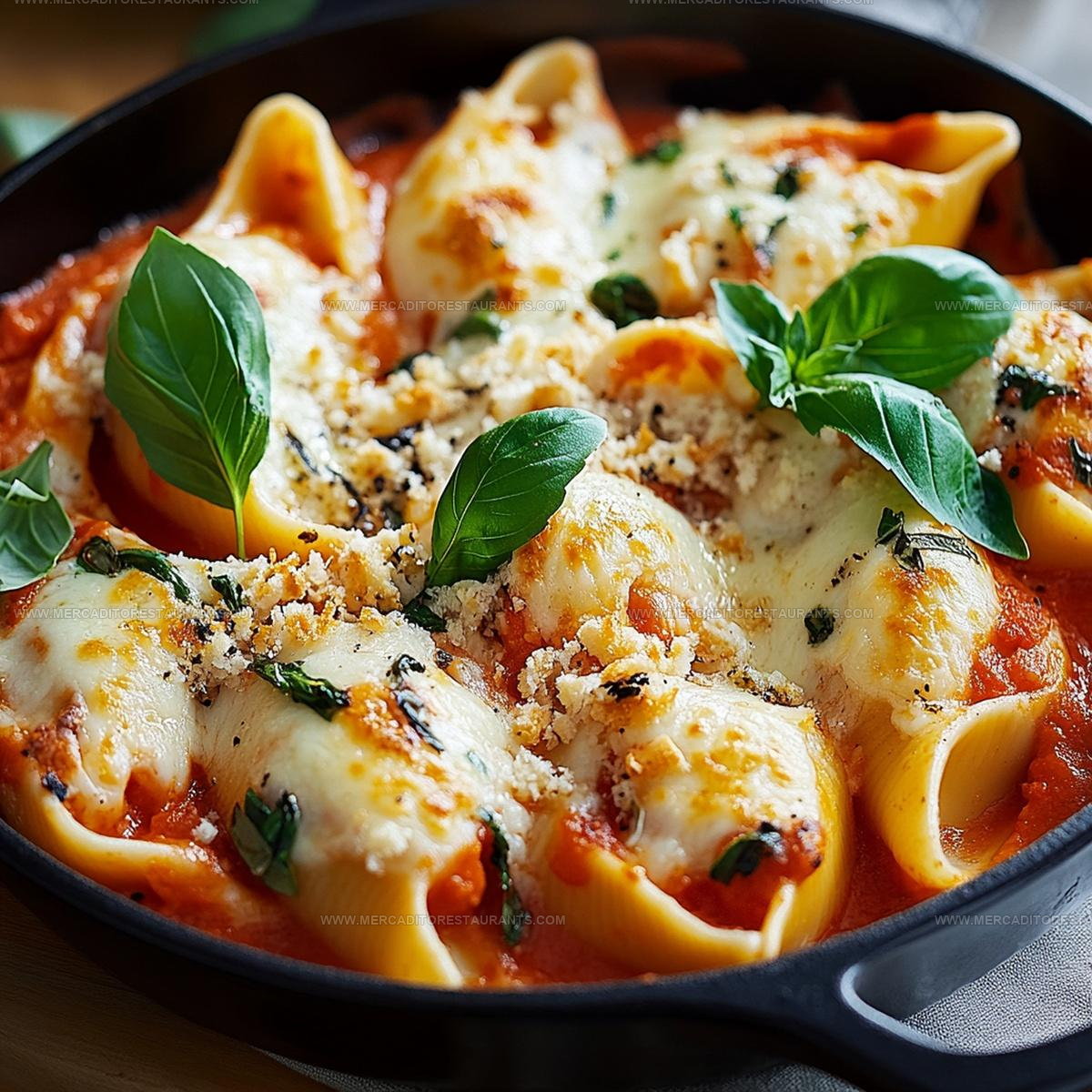 Simple Cheesy Baked Pasta Shells Recipe
