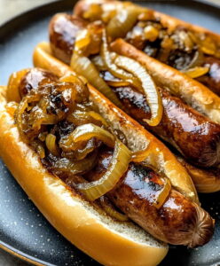 Oven-Braised Beer Brats with Caramelized Onions Recipe