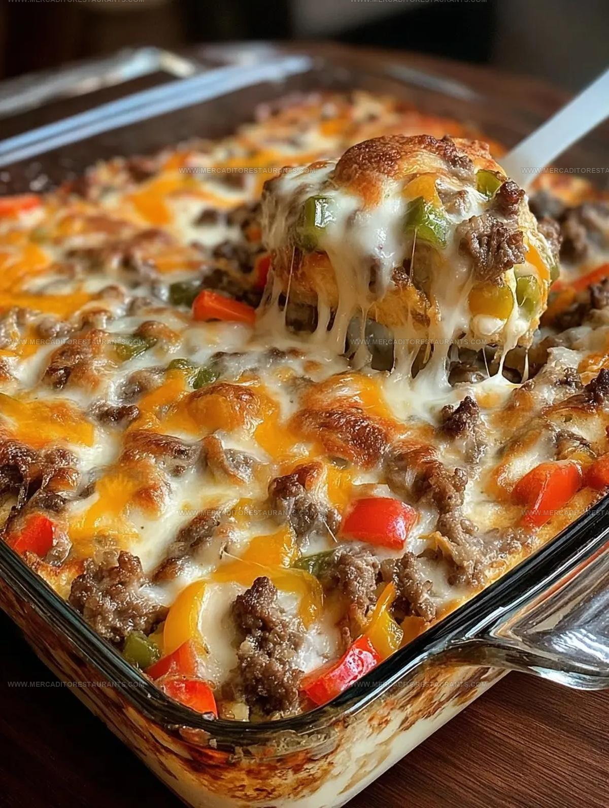 Creamy Philly Cheese Steak Casserole Recipe