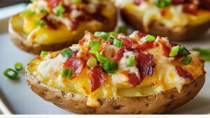 Steakhouse Style Loaded Baked Potatoes Recipe