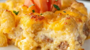 Weekend Tater Tot Sausage Breakfast Casserole Recipe
