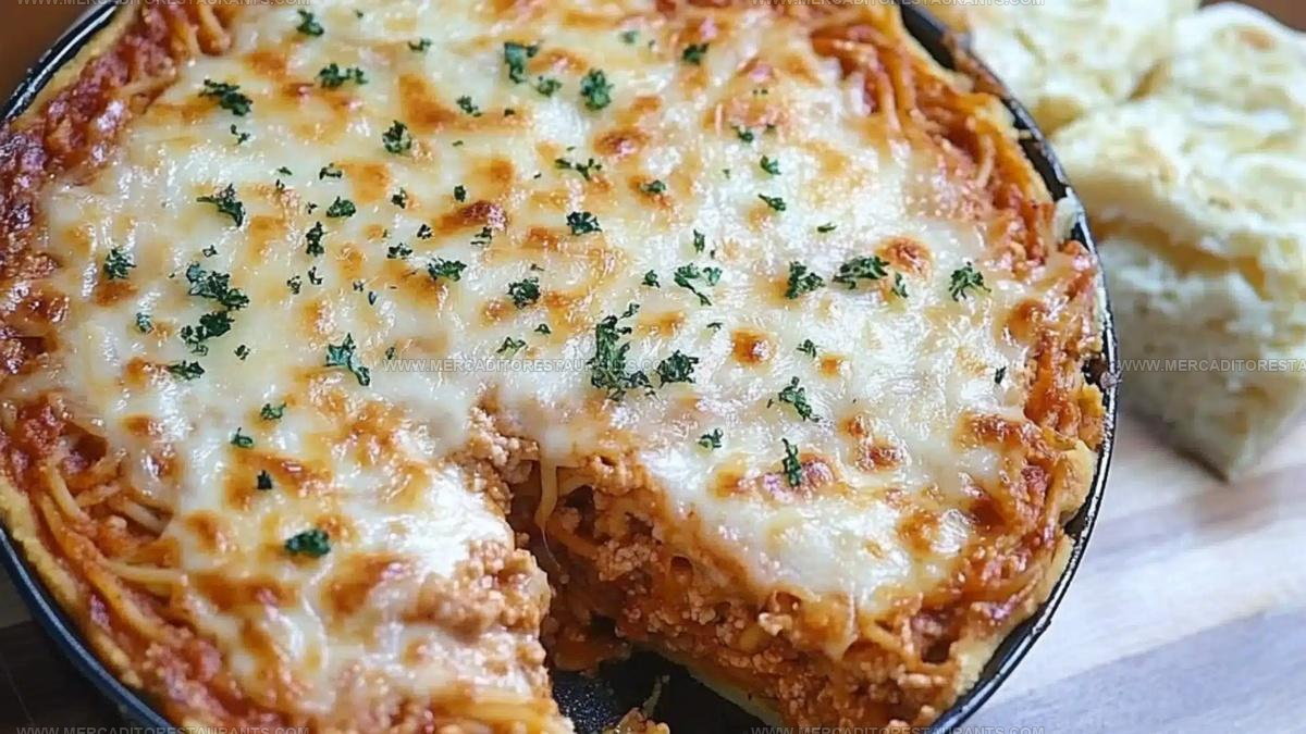 Layered Baked Spaghetti Pie Recipe