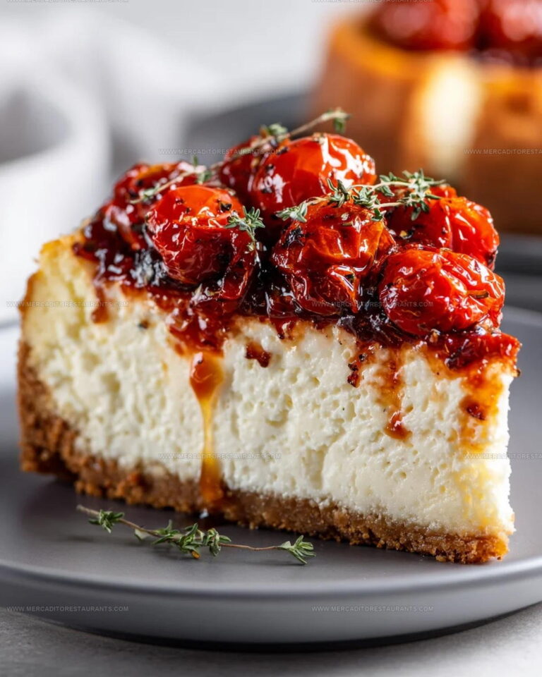 Savory Cheesecake With Roasted Tomato Jam And Parmesan Crust Recipe